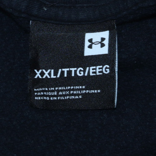 Under Armour Men’s Black 2XL Pullover Hoodie Regular Fit Logo Fleece