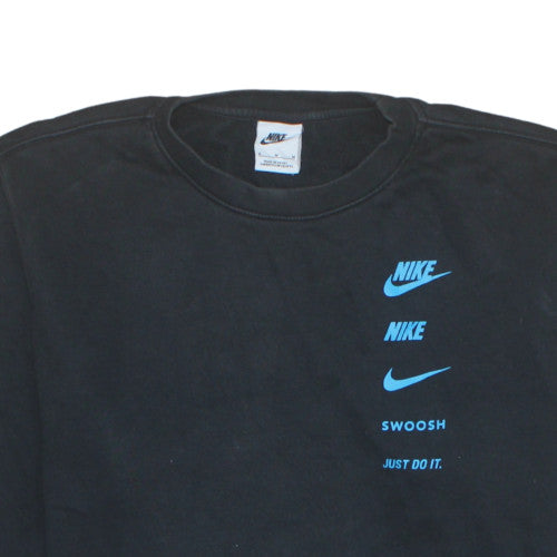 Nike Men's Black Graphic Logo Crew Neck Sweatshirt Size M