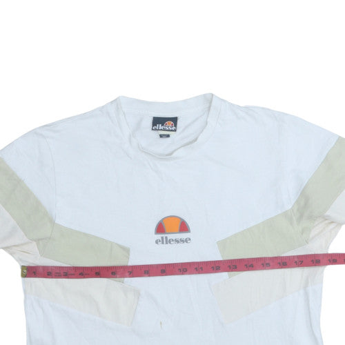 Ellesse Men's White Colourblock Sports T-Shirt Size M