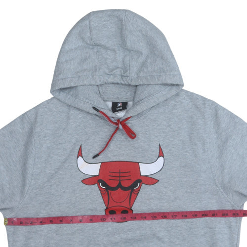 NBA Mens Grey Pullover Hoodie Size L Sports Graphic Sweatshirt