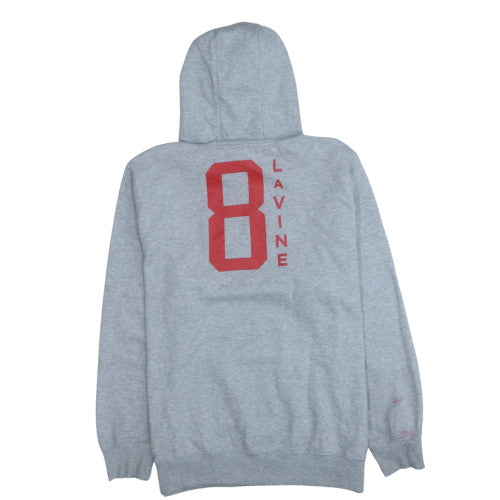 NBA Mens Grey Pullover Hoodie Size L Sports Graphic Sweatshirt