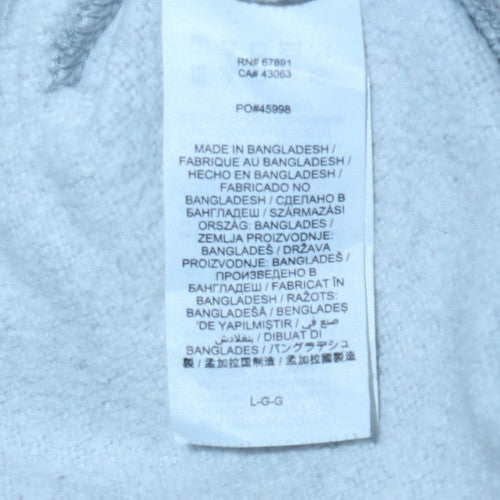 NBA Mens Grey Pullover Hoodie Size L Sports Graphic Sweatshirt