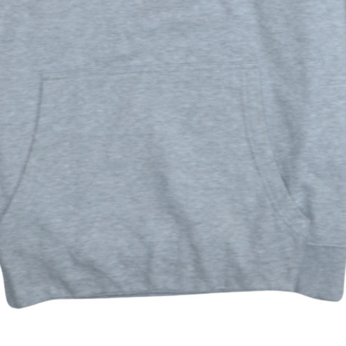 NBA Mens Grey Pullover Hoodie Size L Sports Graphic Sweatshirt