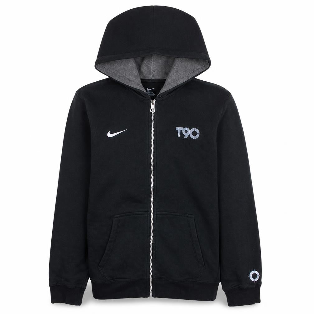 Front view of Nike boys’ black full zip hoodie xl 13-15 years fleece sportswear