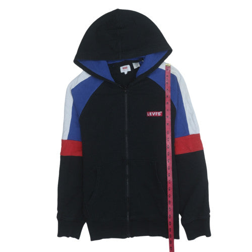 Levi's Mens Black Full Zip Hoodie Size S Regular Fit Logo Design
