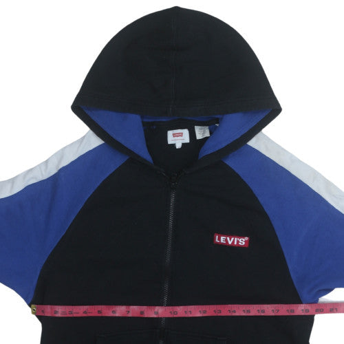 Levi's Mens Black Full Zip Hoodie Size S Regular Fit Logo Design