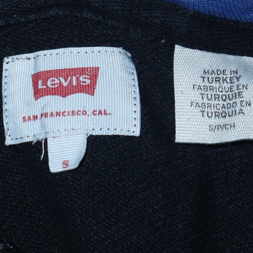 Levi's Mens Black Full Zip Hoodie Size S Regular Fit Logo Design