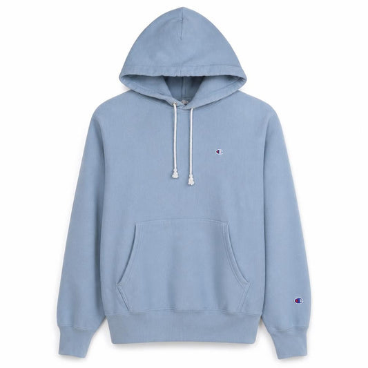 Champion Men's Blue Pullover Hoodie Medium Reverse Weave Fleece