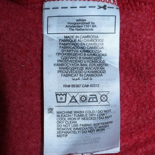Adidas Men's Red Pullover Hoodie Size S Fleece Logo Sportswear