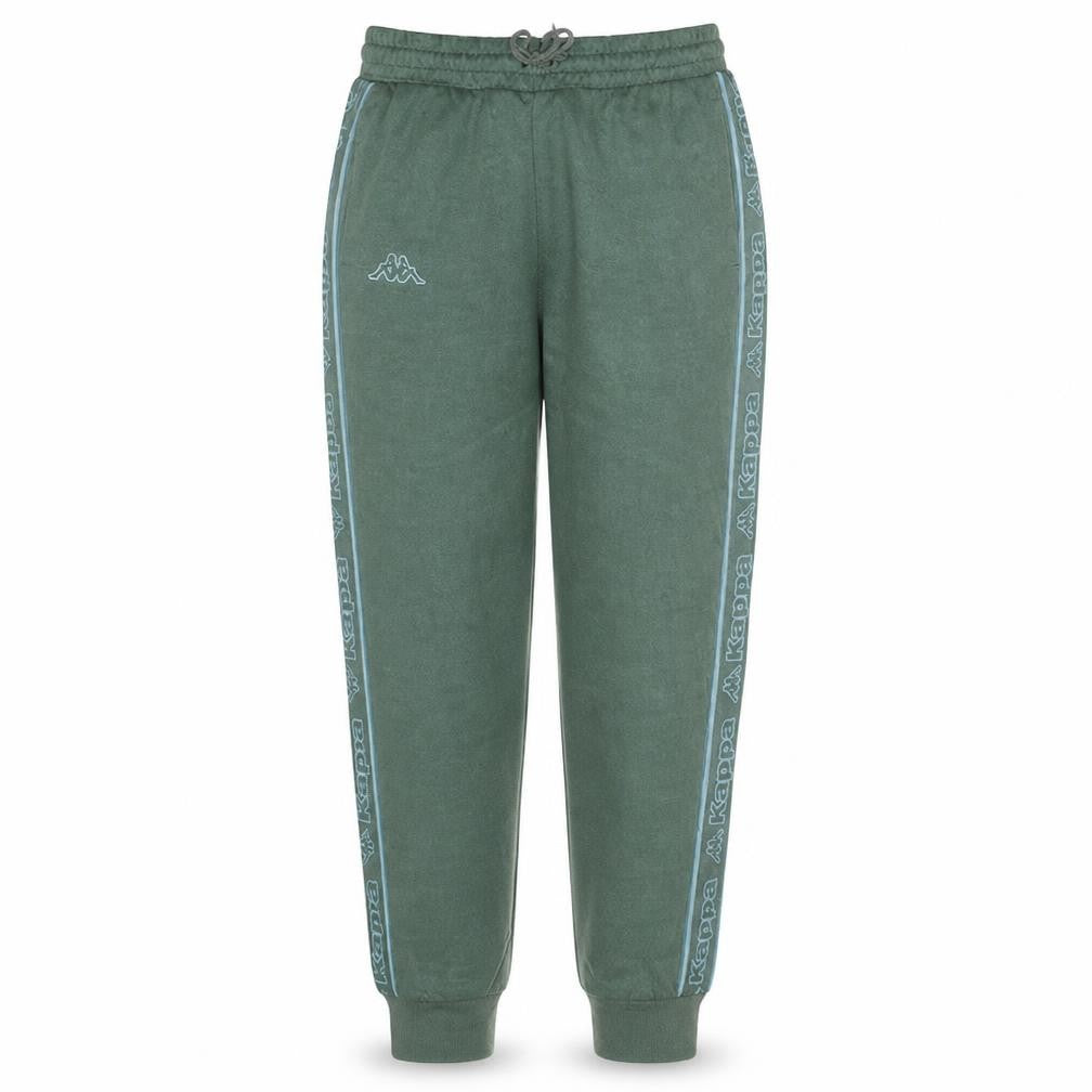 Kappa Men's Green Jogger Sweatpants Large with Side Logo Stripes