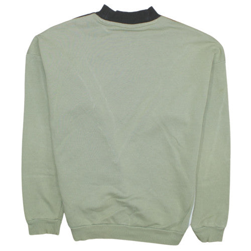 Adidas Women Khaki Black Colourblock Sweatshirt UK 8 Crew Neck Pullover