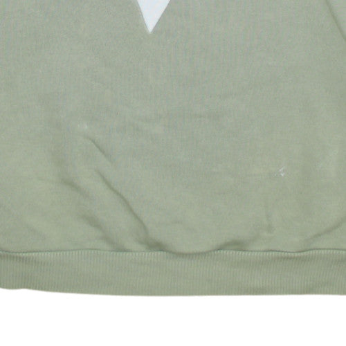 Adidas Women Khaki Black Colourblock Sweatshirt UK 8 Crew Neck Pullover
