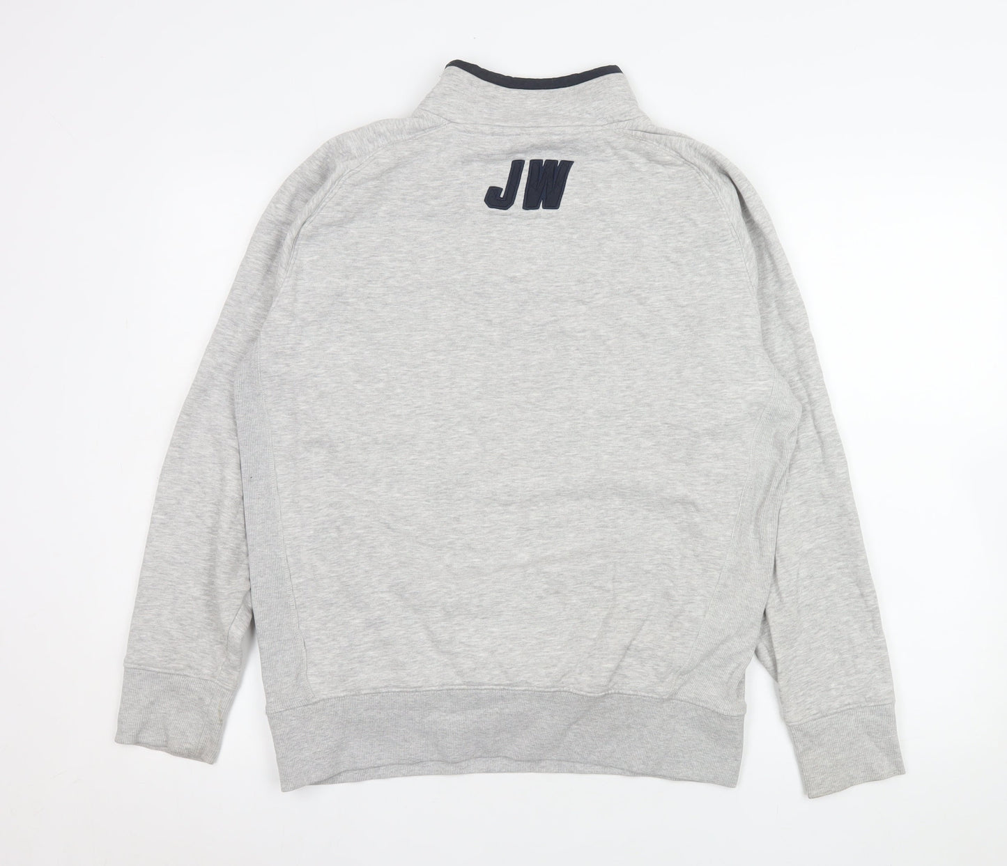 Jack Wills Mens Grey 1/4 Zip Sweatshirt Size S Cotton Blend