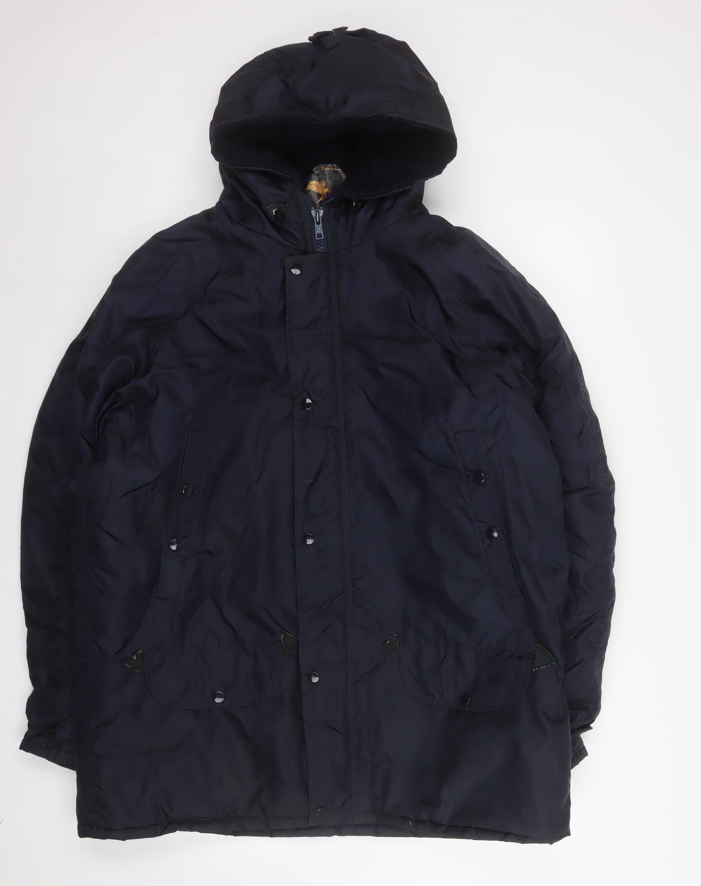 Golden Eagle Men’s Blue L Parka Coat Hooded Nylon Winter Jacket