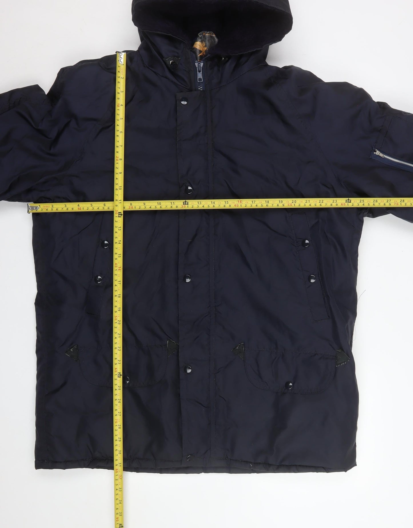 Golden Eagle Men’s Blue L Parka Coat Hooded Nylon Winter Jacket