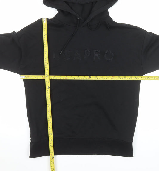 USA Pro Womens Black Hoodie UK 12 Pullover Cotton Blend Casual
