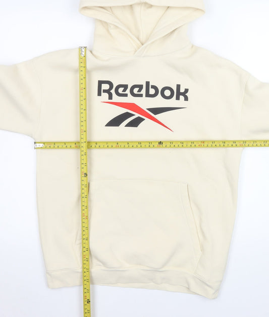Reebok x H&M Girls Beige Hoodie 13-14 Years Pullover Hooded Sweatshirt