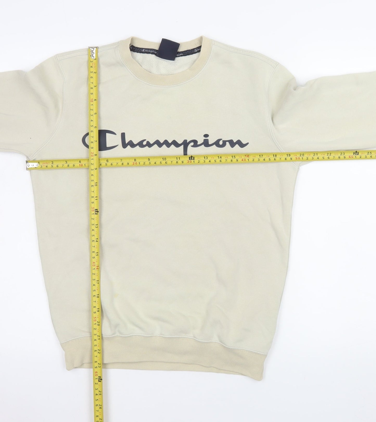 Champion Men's Beige XS Crew Neck Pullover Sweatshirt