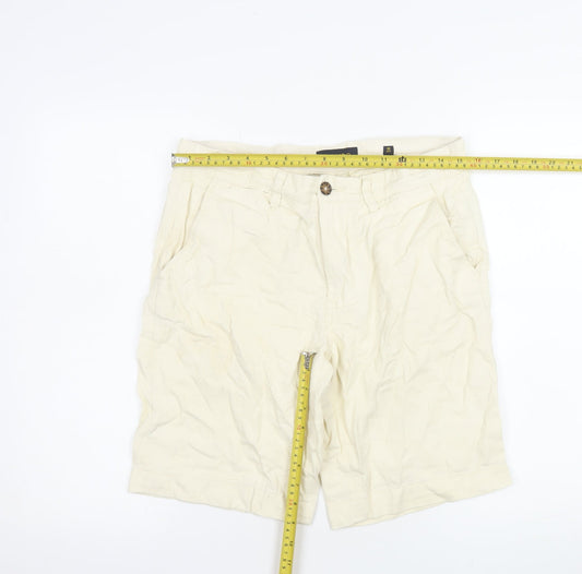 Piombo Men's Beige Chino Shorts Size S Casual Cotton