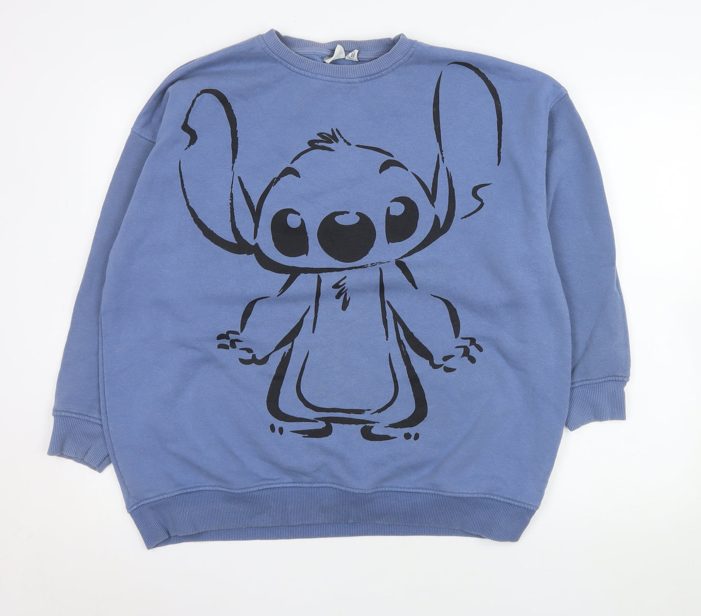 Primark Women Blue Stitch Graphic Pullover Sweatshirt Size 10/12