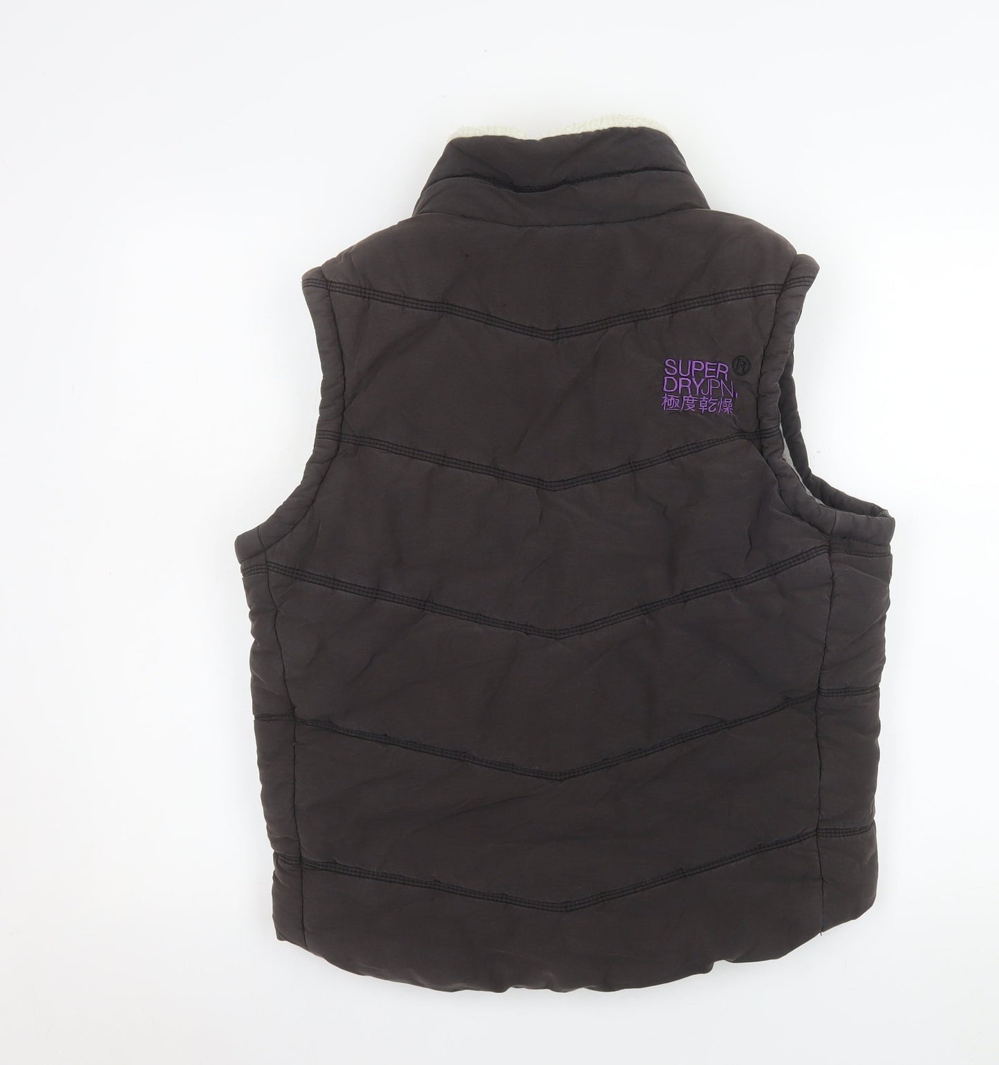 Superdry Women Brown L Bodywarmer Padded Waistcoat Outdoor Style