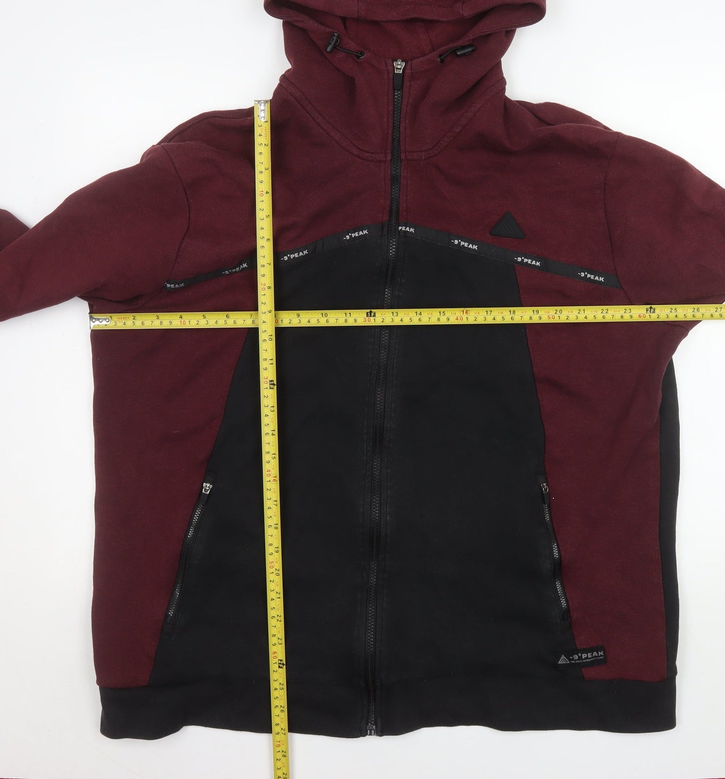 -9° PEAK Men's Black 2XL Hooded Full Zip Fleece Jacket