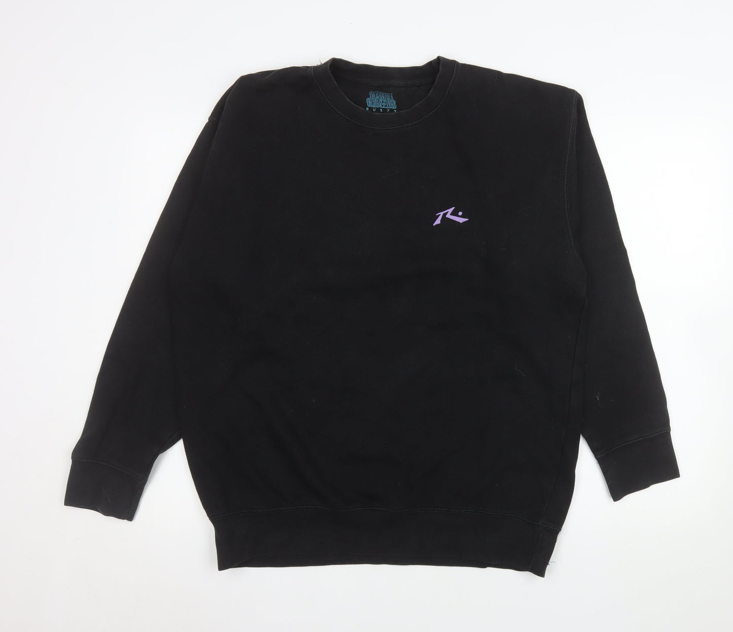 Rusty Men's Black Graphic Pullover Sweatshirt L