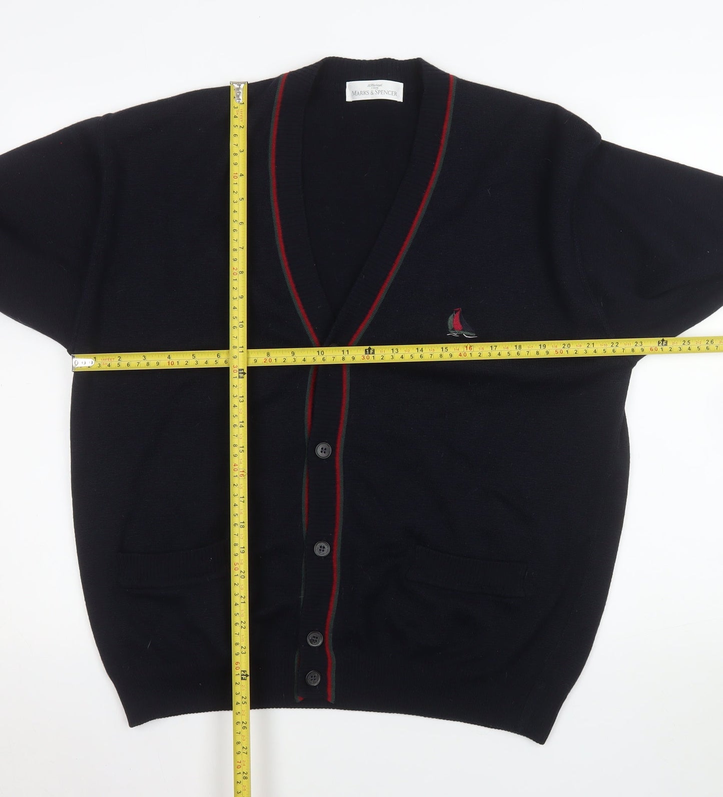 Marks and Spencer Men's Black Wool Blend Cardigan L Classic Fit