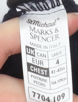 Marks and Spencer Men's Black Wool Blend Cardigan L Classic Fit