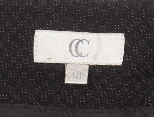 CC Women’s Black Geometric Stretch Dress Pants Size 18