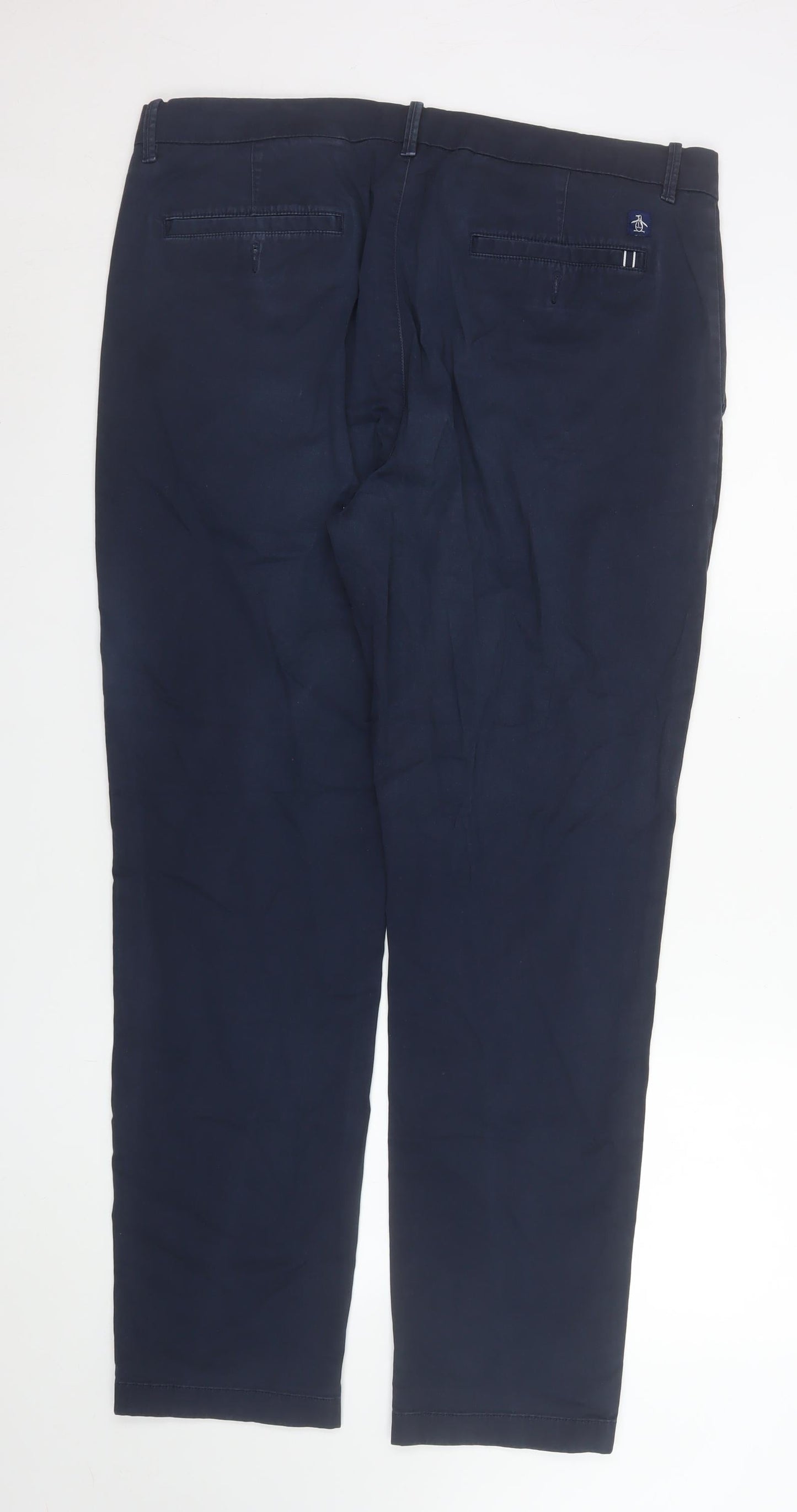 Original Penguin Men's Blue Chino Trousers 36x32 Straight Fit
