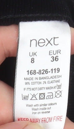 Next Women’s Black Corduroy Stretch Straight Trousers Size 8
