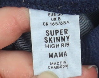 H&M Women's Blue Maternity Super Skinny Jeans UK 8 High Rise
