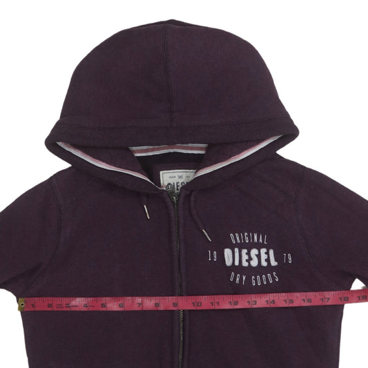 Diesel Womens Purple Full Zip Hoodie Medium Cotton Blend Casual