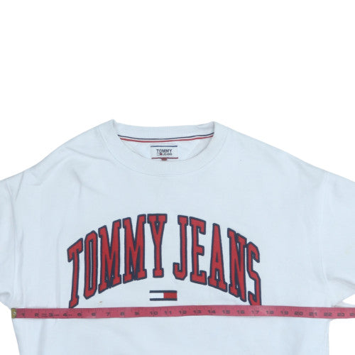 Tommy Jeans Men's White Cotton Crew Neck Sweatshirt M