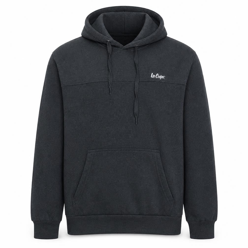 Lee Cooper Men's Black Pullover Hoodie M Regular Fit Fleece