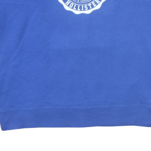 Hollister Women's Blue Pullover Sweatshirt S Los Angeles Graphic Cotton Blend