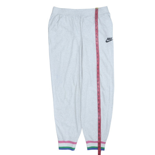 Nike Womens Grey Fleece Sweatpants M Elastic Waist Pockets Cuffed