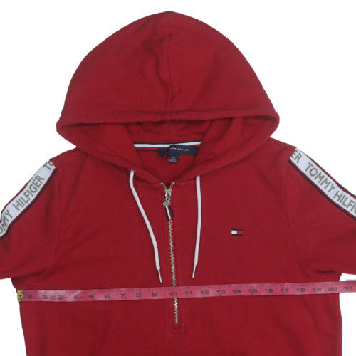 Tommy Hilfiger Men's Red Logo 1/2 Zip Hoodie Size L