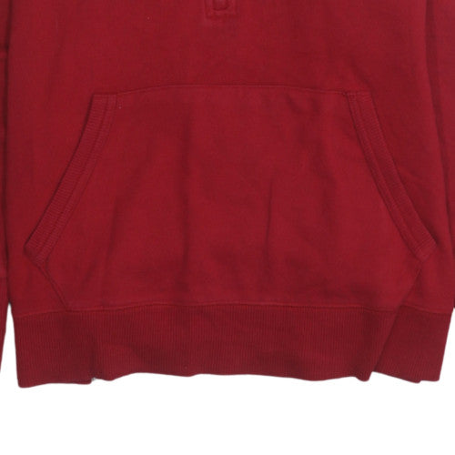 Tommy Hilfiger Men's Red Logo 1/2 Zip Hoodie Size L