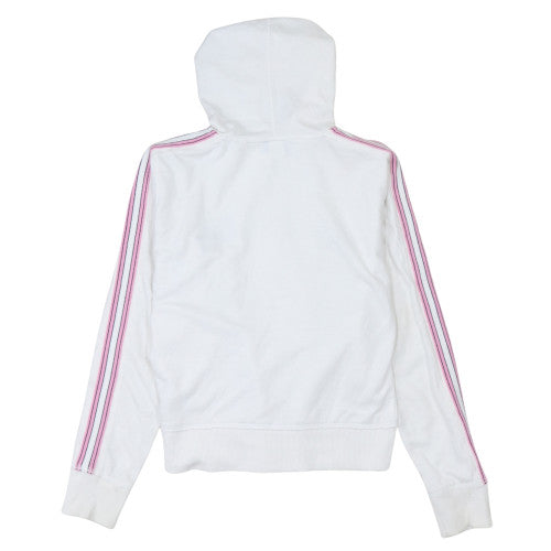 Reebok Womens White Full Zip Hoodie Size M Classic Logo Sportswear