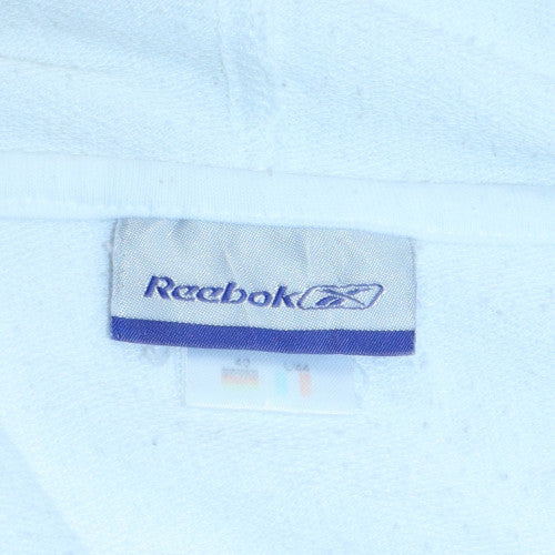 Reebok Womens White Full Zip Hoodie Size M Classic Logo Sportswear