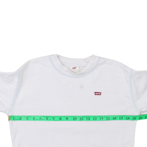 Levi's Women's White Cotton Crew Neck Pullover Sweatshirt XXS