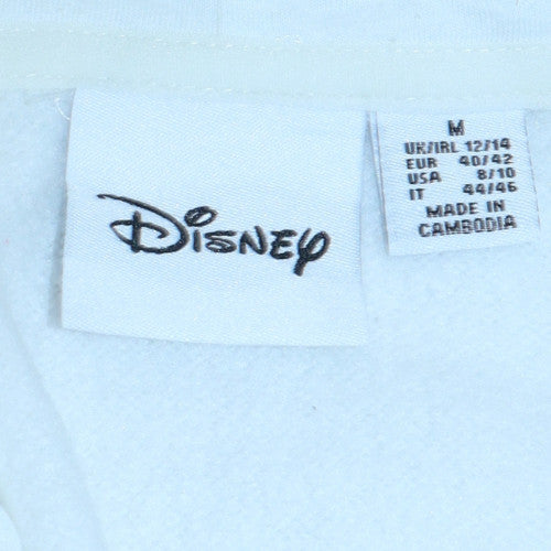 Disney White Women's Hoodie Stitch Print Size 12/14 Pullover