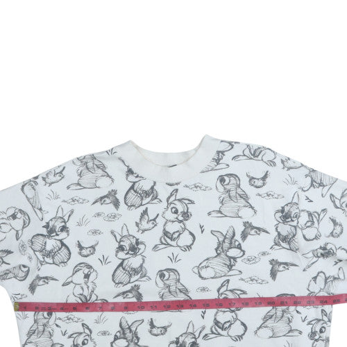 Disney at George Women's White Thumper Print Sweatshirt L