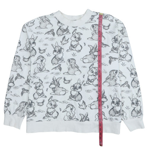 Disney at George Women's White Thumper Print Sweatshirt L
