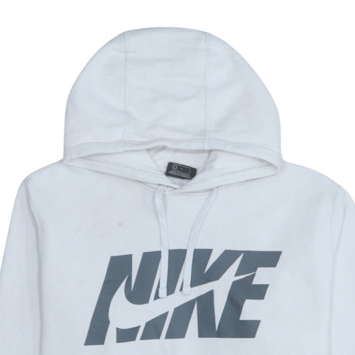 Nike Mens White Pullover Hoodie L Regular Fit Fleece Sweatshirt