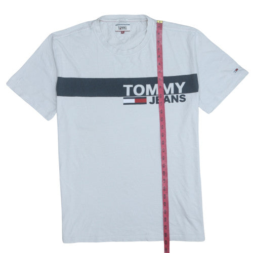 Tommy Jeans Men’s White XL Regular Fit Cotton Crew Neck T-Shirt