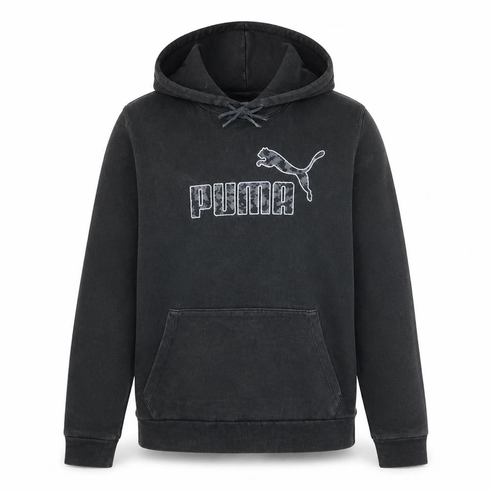 Puma Men's Black Pullover Hoodie M Regular Fit Fleece Sweatshirt