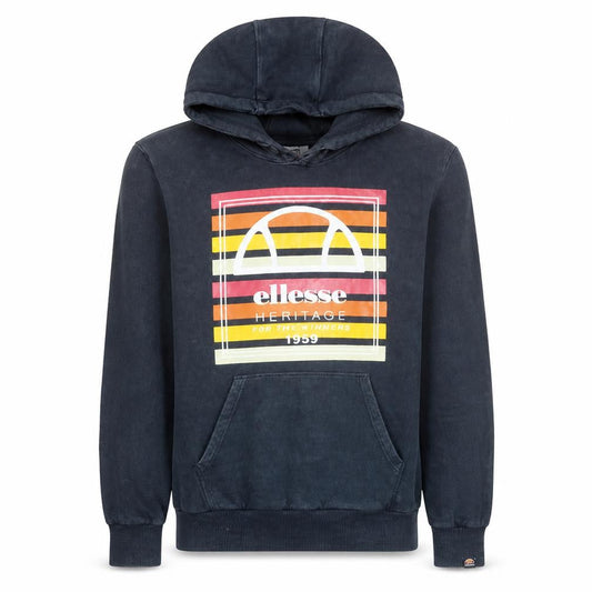 Ellesse Men's Blue Pullover Hoodie Small Retro Sportswear